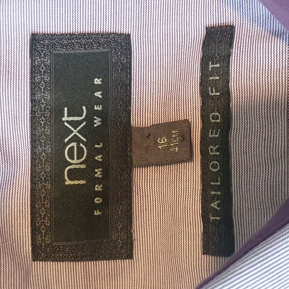 Chest 44" Collar 16" Purple Formal Tailored Cotton Shirt - Picture 5 of 7